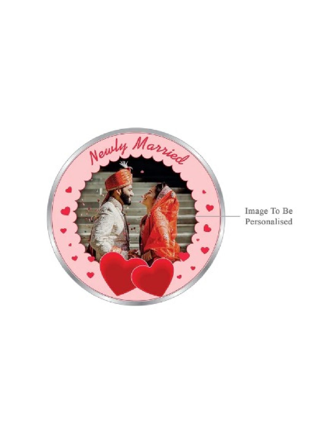BIS Hallmarked Personalised Silver Coin Newly Married 999 Pure