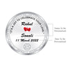 BIS Hallmarked Personalised Silver Coin Newly Married 999 Pure