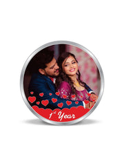 BIS Hallmarked Personalised Wedding Anniversary Silver Coin (999 Purity)
