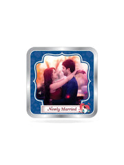 BIS Hallmarked Personalised Silver Square Coin for Newly Married Couple (999 Purity)