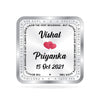 BIS Hallmarked Personalised Silver Square Coin for Newly Married Couple (999 Purity)