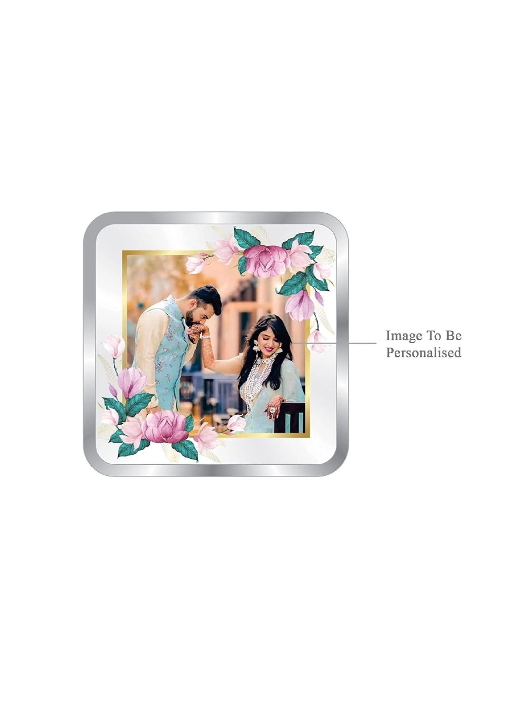 BIS Hallmarked Personalised Silver Square Coin Newly Married 999 Pure