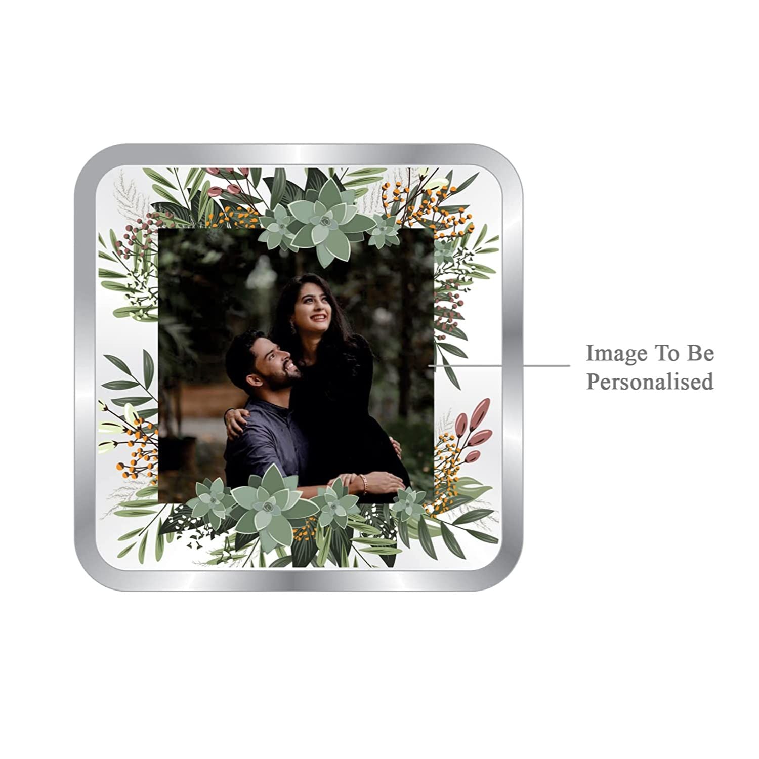 BIS Hallmarked Personalised Silver Square Coin Newly Married 999 Pure