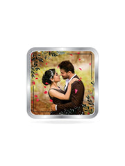 BIS Hallmarked Newly Married Personalised Silver Square Coin (999 Purity)