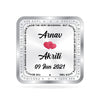Newly Married Personalised Silver Square Coin (999 Purity)
