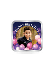 BIS Hallmarked Personalised Happy Birthday Gifting Silver Square Coin (999 Purity)