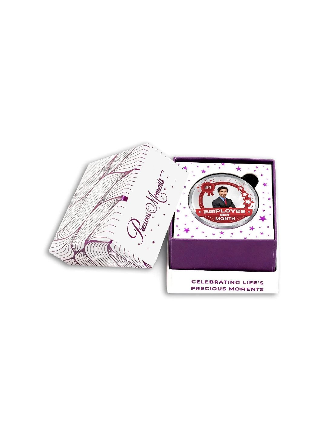 BIS Hallmarked Personalised Silver Coin Employee of the Month, Motivational Gift for Employee 999 Pure