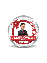 BIS Hallmarked Personalised Silver Coin Employee of the Month, Motivational Gift for Employee 999 Pure