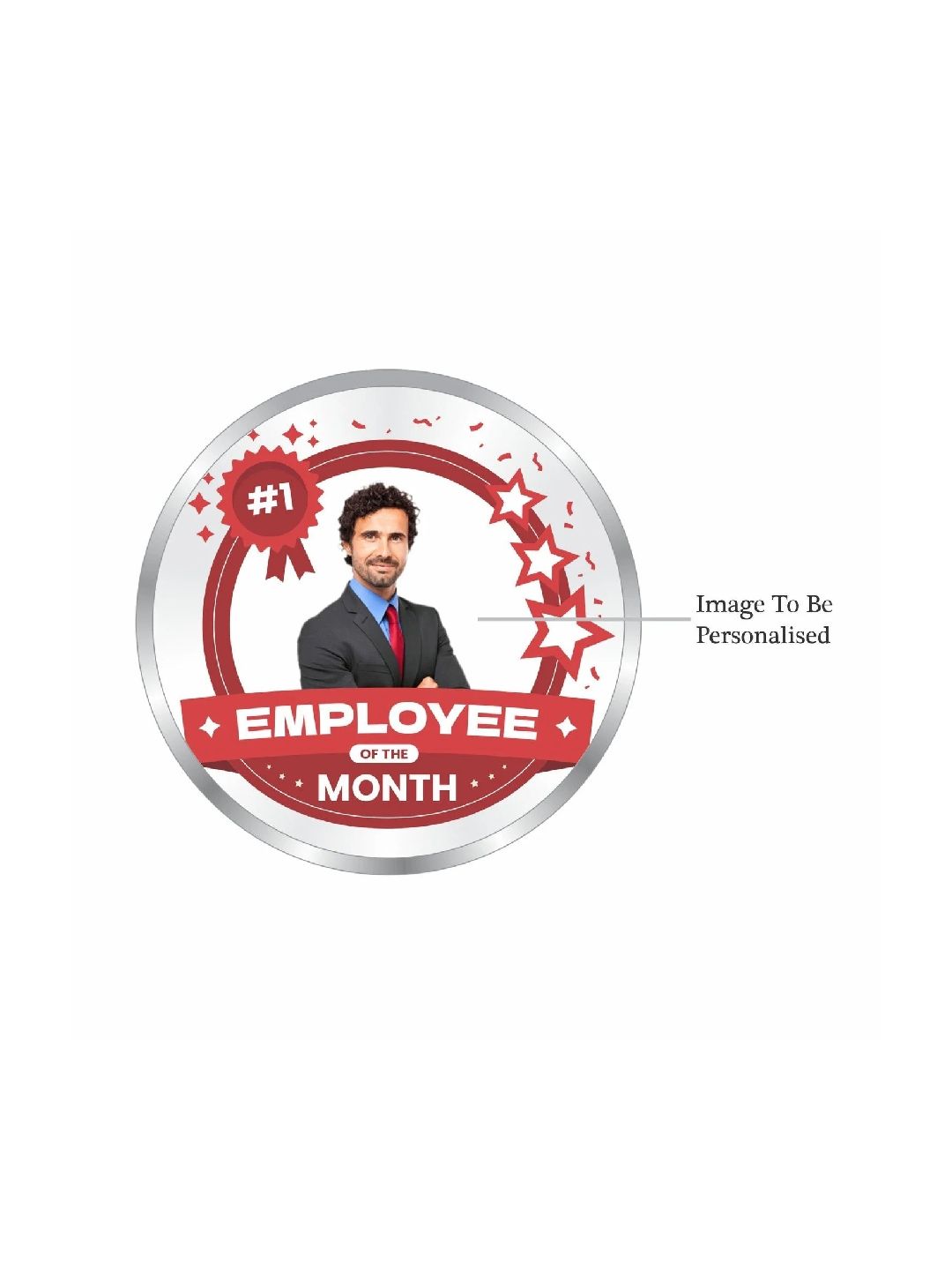 BIS Hallmarked Personalised Silver Coin Employee of the Month, Motivational Gift for Employee 999 Pure