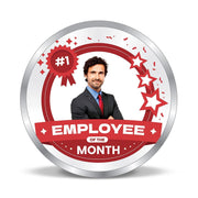 BIS Hallmarked Personalised Silver Coin Employee of the Month, Motivational Gift for Employee 999 Pure
