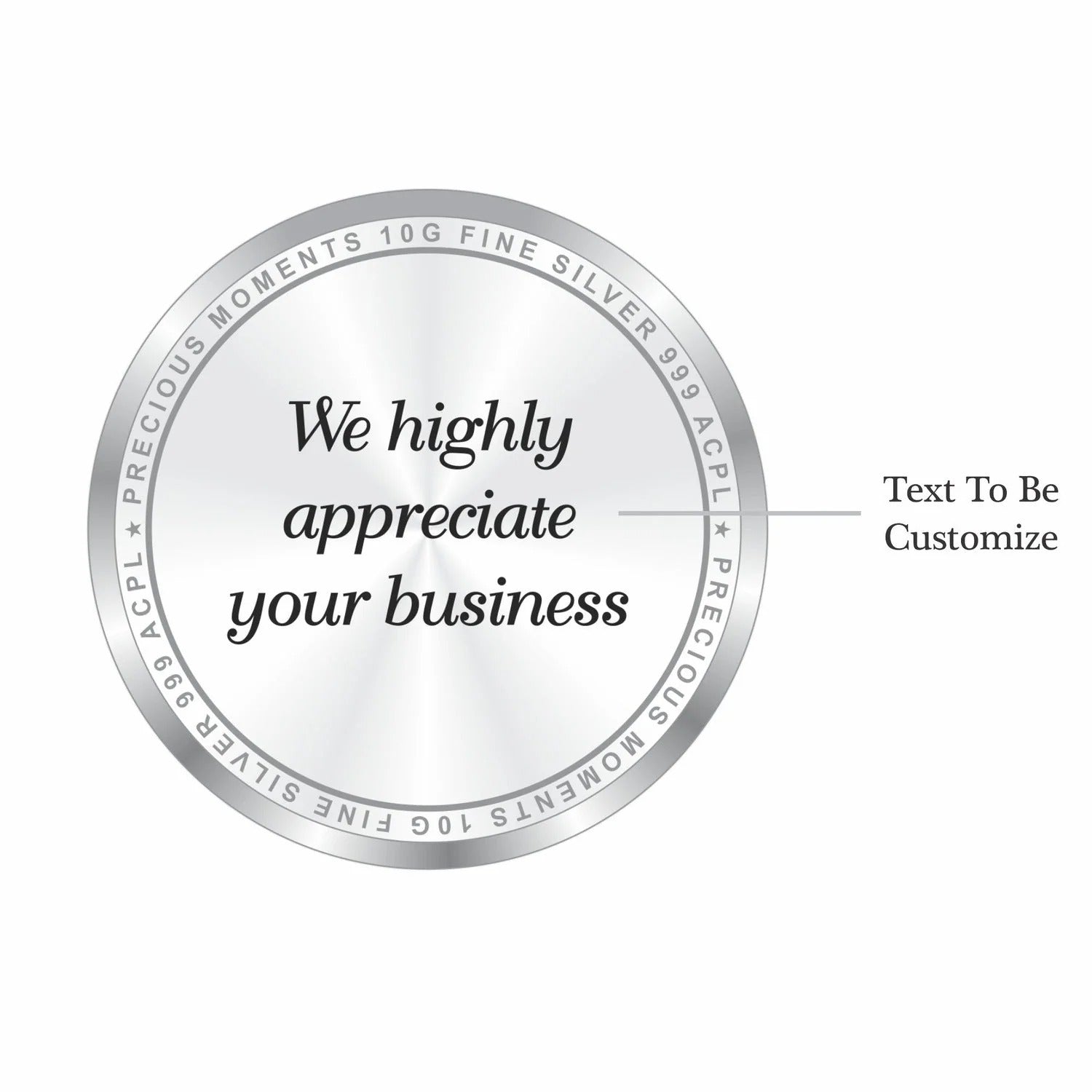 BIS Hallmarked Personalised Silver Coin For Corporate Gifting, Business Promotion, Dealer, Distributors, Return Gift, Client, 999 Pure