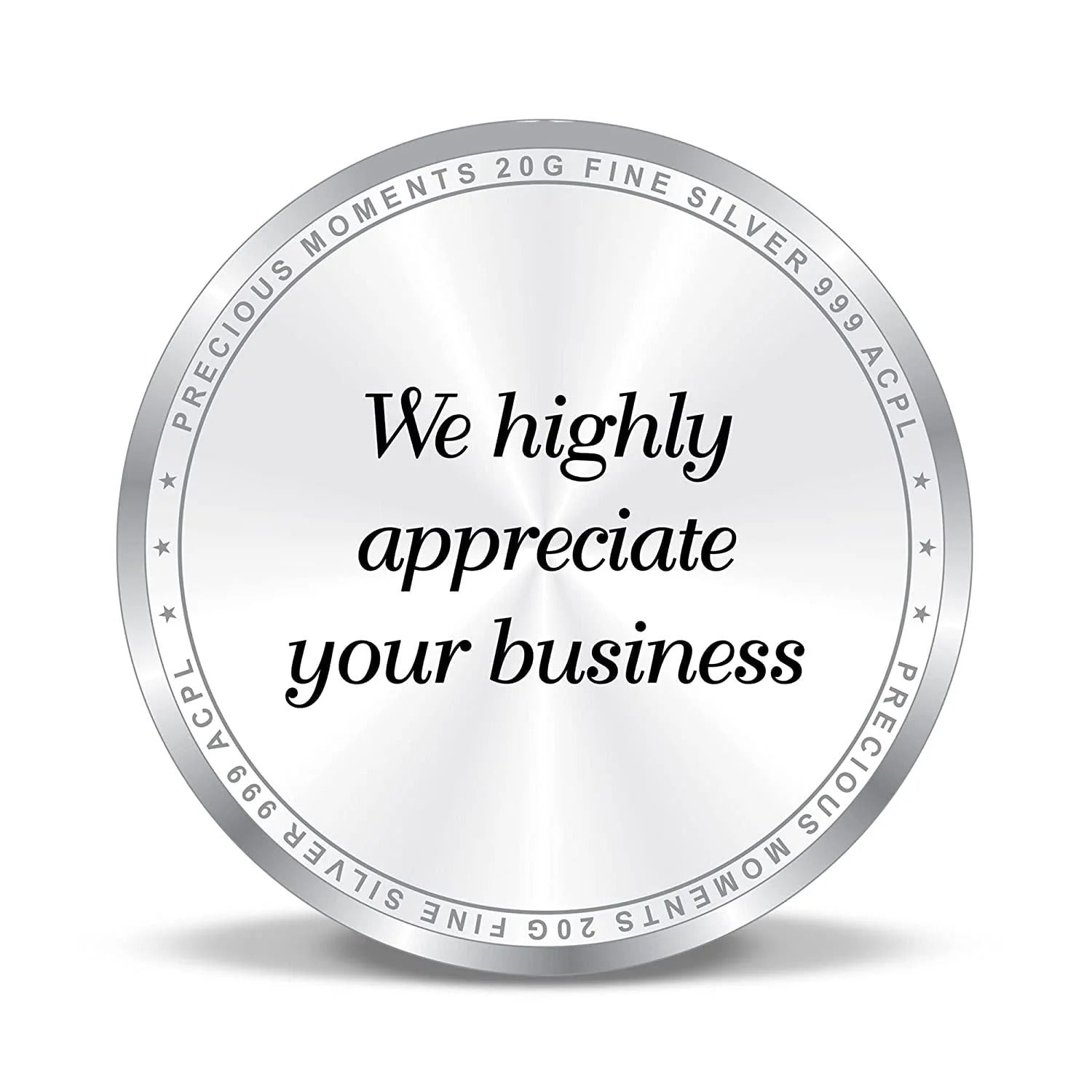 BIS Hallmarked Personalised Silver Coin For Corporate Gifting, Business Promotion, Dealer, Distributors, Return Gift, Client, 999 Pure