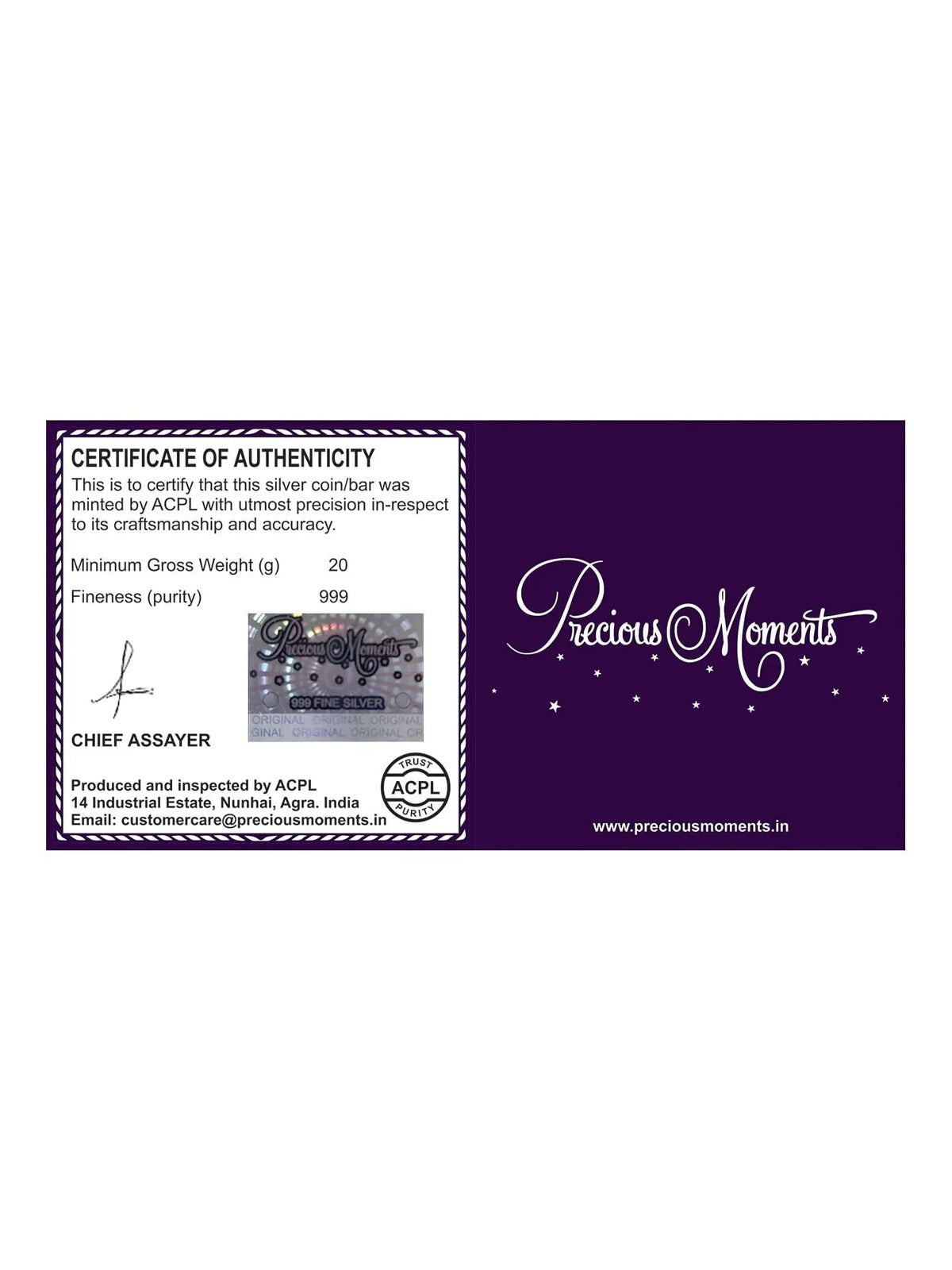 BIS Hallmarked Personalised Silver Coin For Corporate Gifting, Business Promotion, Dealer, Distributors, Return Gift, Client, 999 Pure