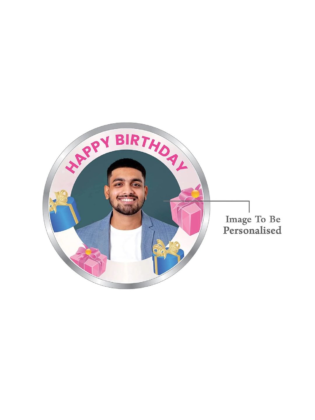 BIS Hallmarked Personalised Happy Birthday Silver Coin 999 Pure