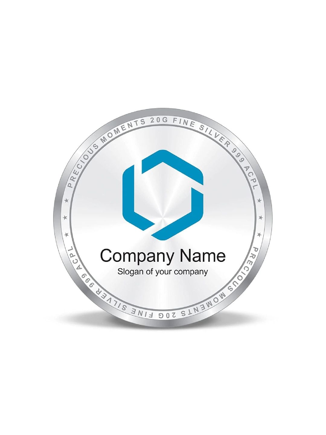 BIS Hallmarked Personalised Silver Coin For Corporate Gifting, Business Promotion, Dealer, Distributors, Return Gift, Client, 999 Pure