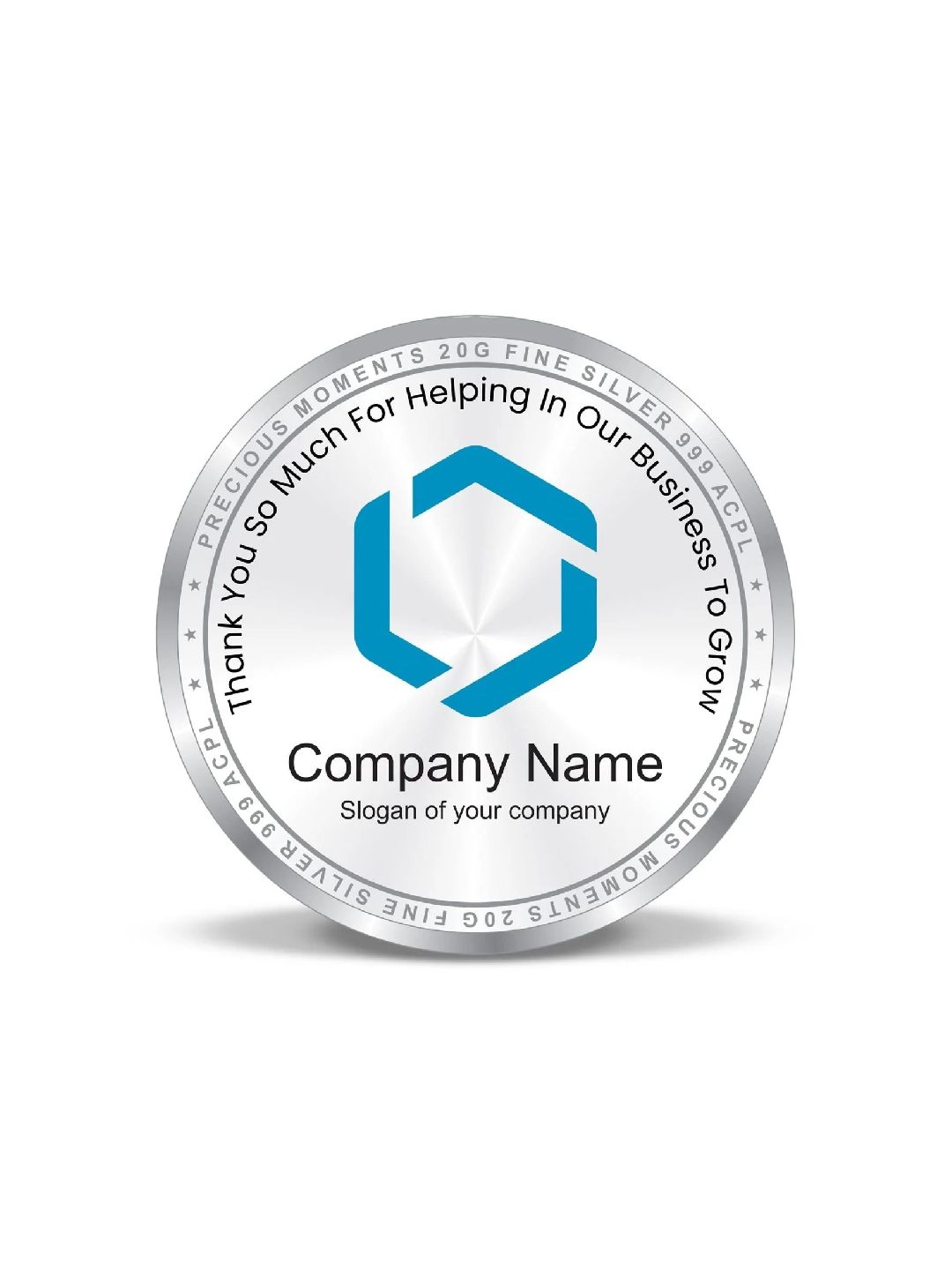 BIS Hallmarked Personalised Silver Coin For Gifting Dealer Distributor 999 Pure