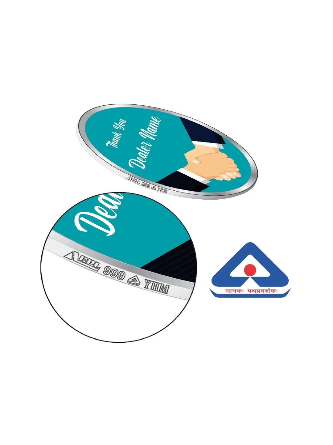 BIS Hallmarked Personalised Silver Coin For Gifting Dealer Distributor 999 Pure