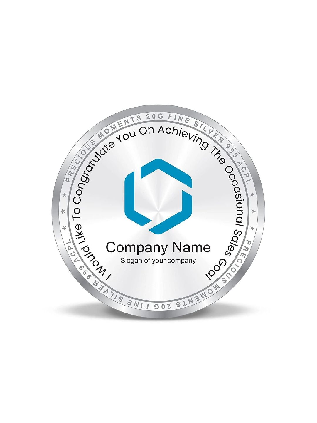 BIS Hallmarked Personalised Silver Coin For Corporate Gifting, Business Promotion, Dealer, Distributors, Return Gift, Client, 999 Pure
