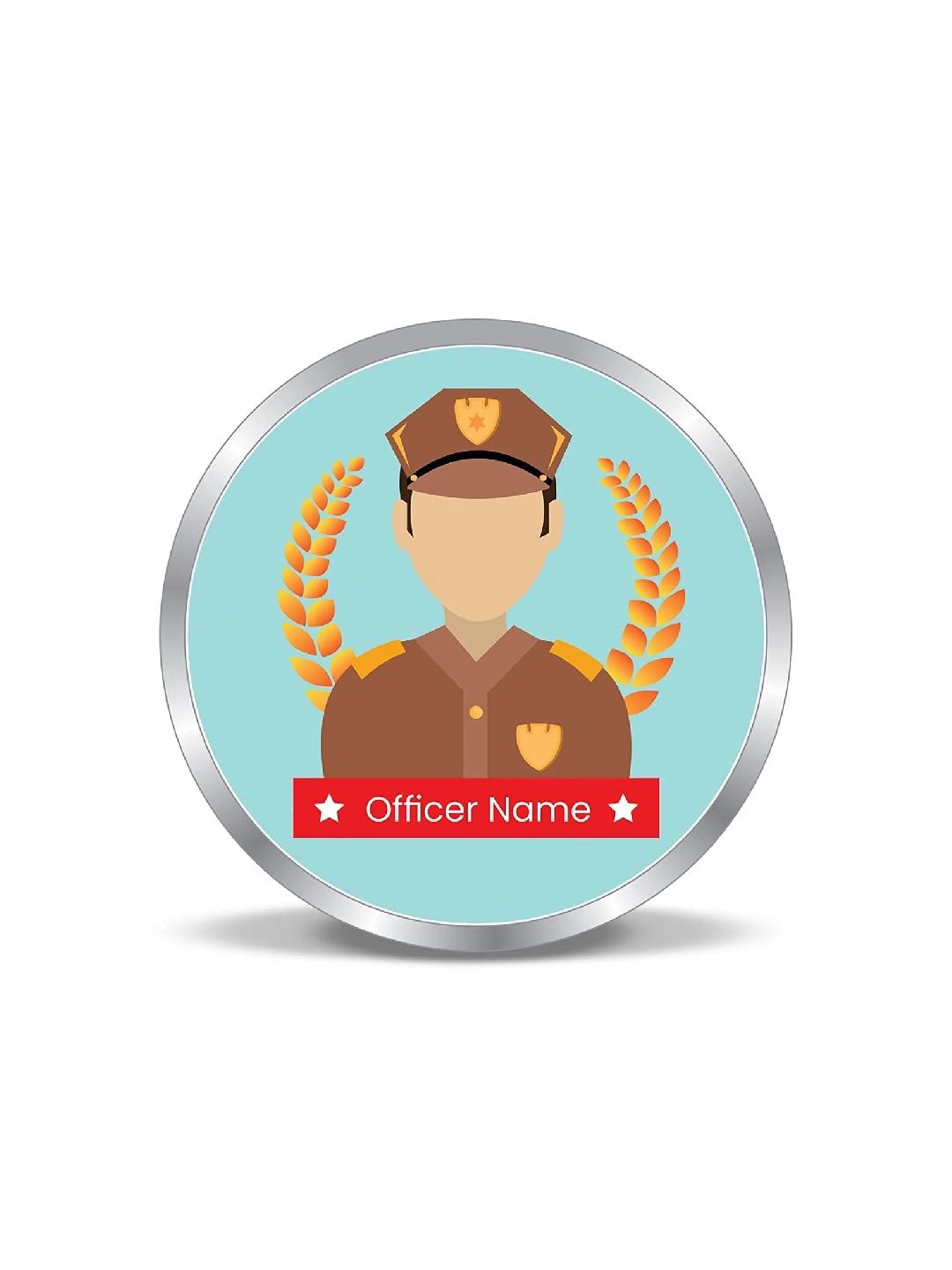 BIS Hallmarked Personalised Silver Coin For Officer Promotion 999 Pure
