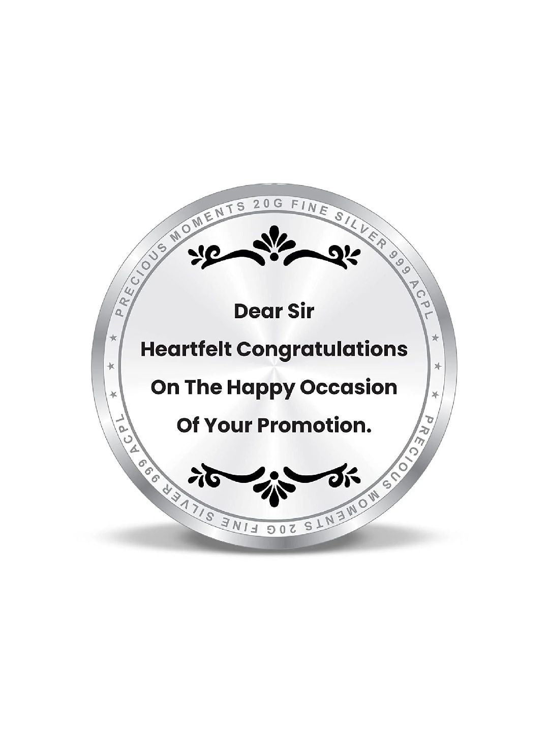 BIS Hallmarked Personalised Silver Coin For Officer Promotion 999 Pure