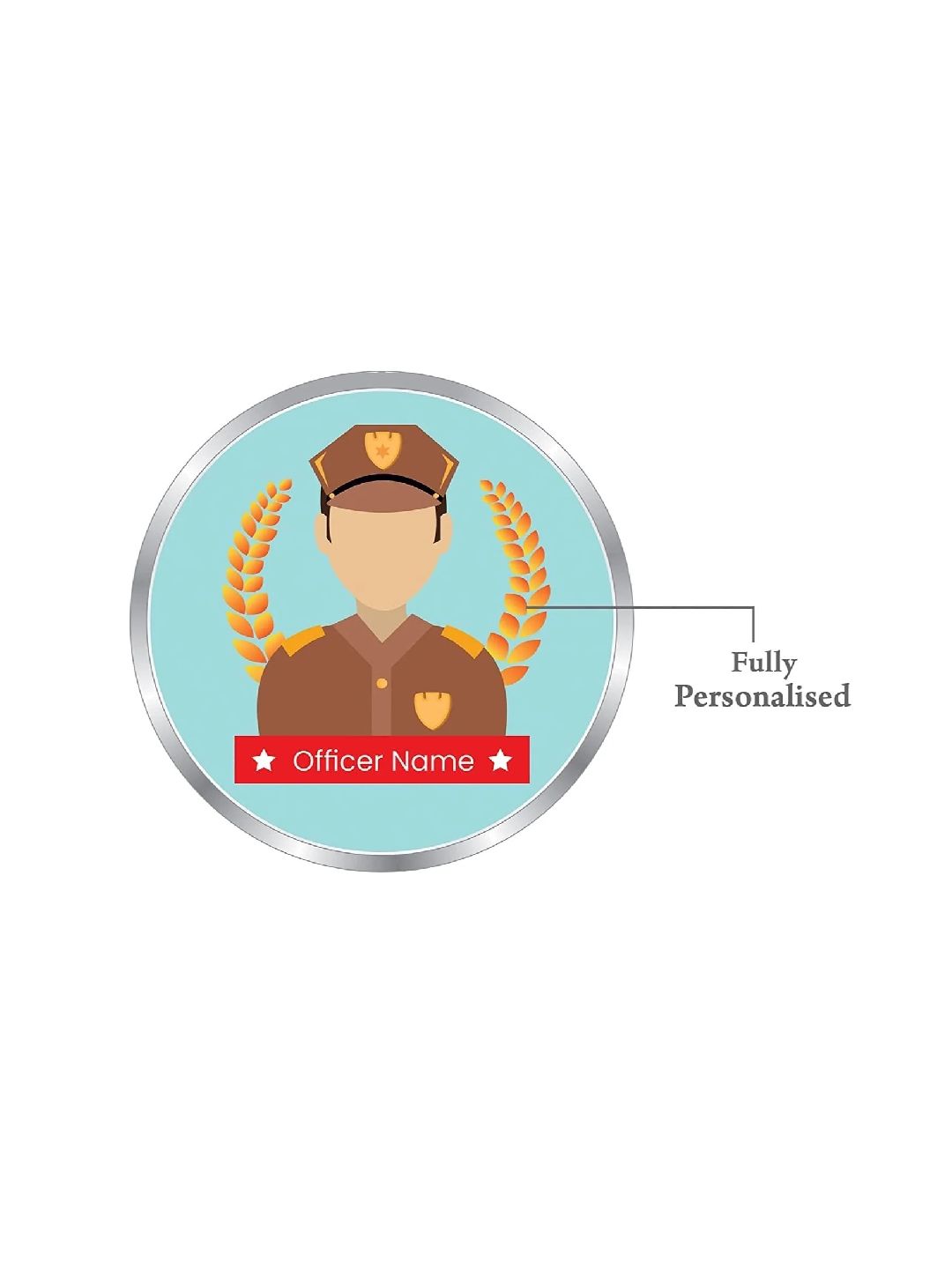 BIS Hallmarked Personalised Silver Coin For Officer Promotion 999 Pure