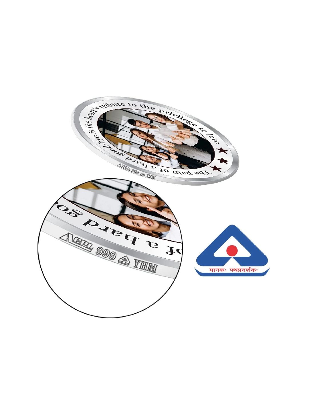 BIS Hallmarked Personalised Silver Coin Best Gifting for college,office,farewell 999 Pure