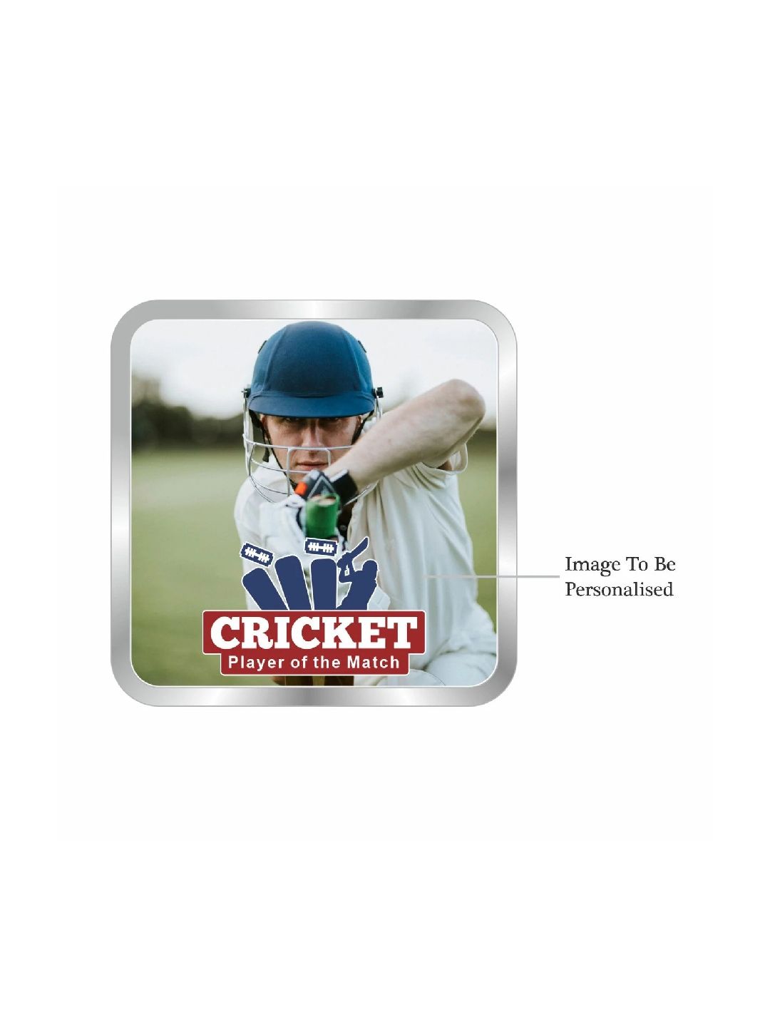BIS Hallmarked Personalised Silver Coin Sports square Best Gifting for Winner Player 999 Pure