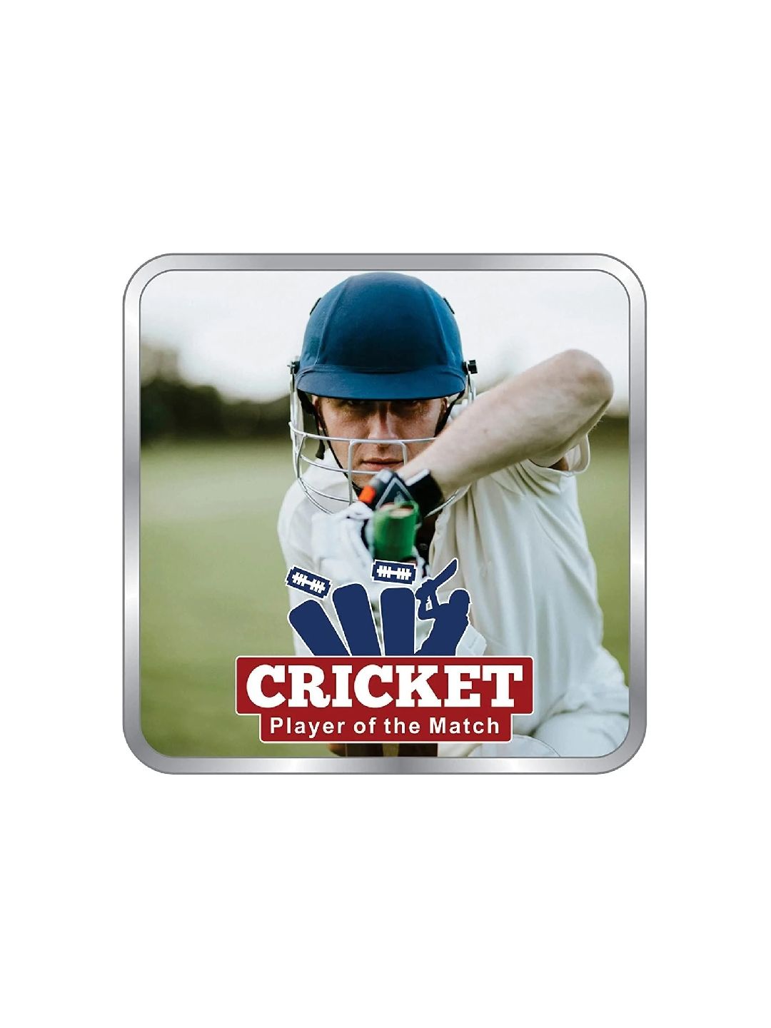 BIS Hallmarked Personalised Silver Coin Sports square Best Gifting for Winner Player 999 Pure