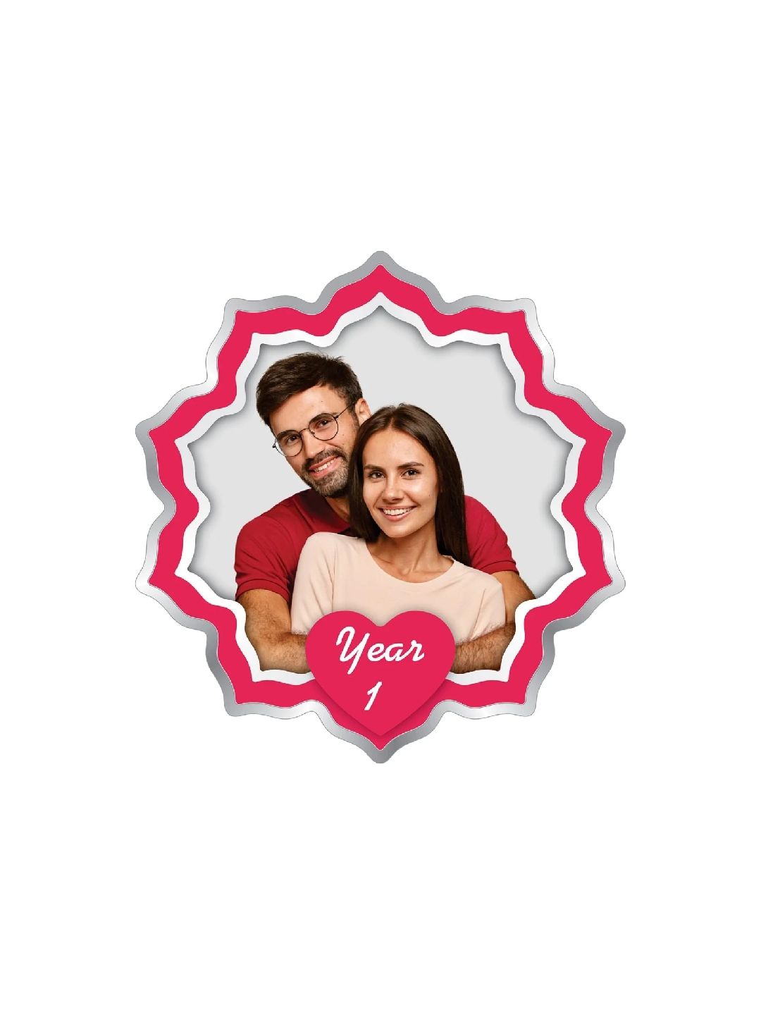 BIS Hallmarked Personalised Silver Coin Wedding Anniversary Gift for Couple Flower Shape 999 Pure