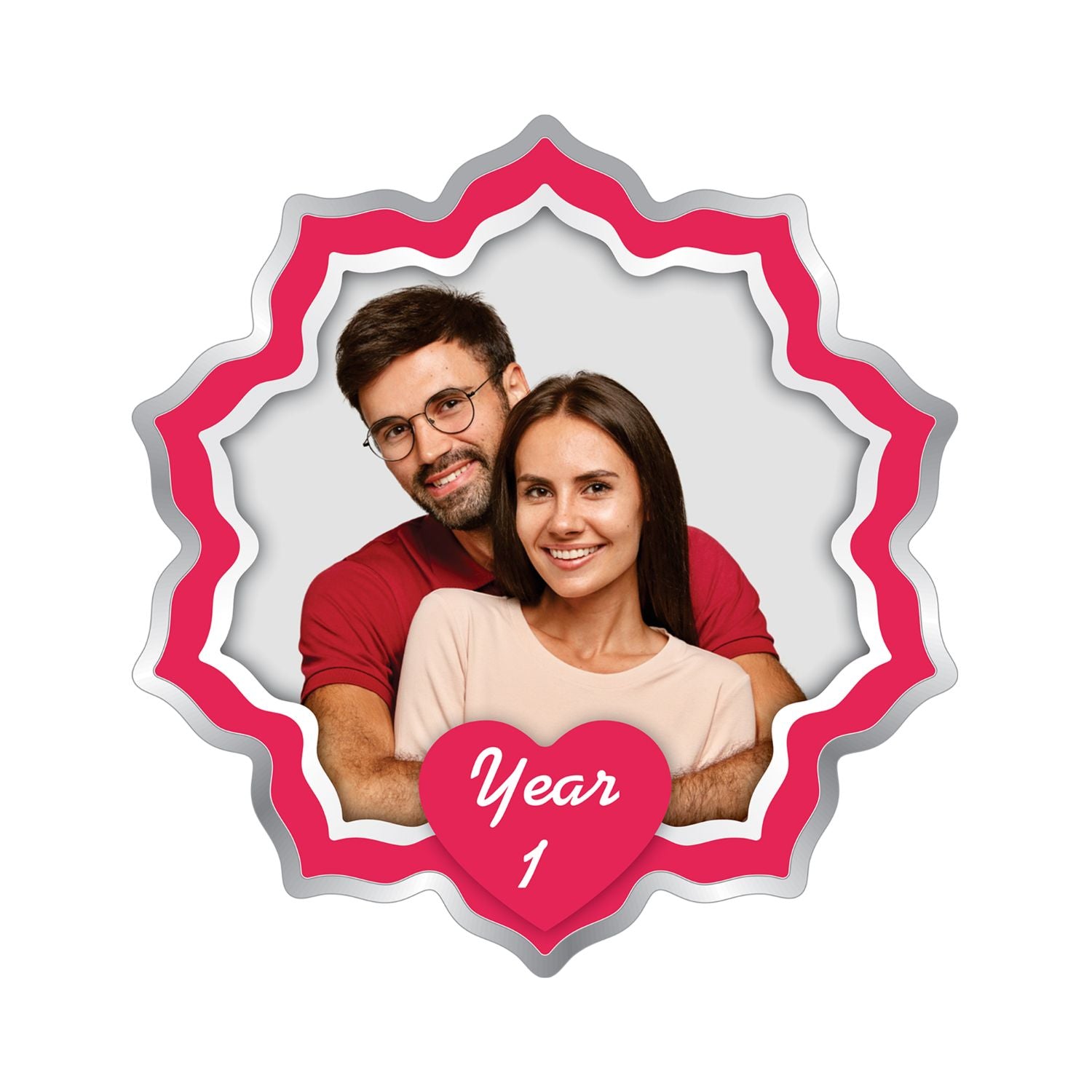 BIS Hallmarked Personalised Silver Coin Wedding Anniversary Gift for Couple Flower Shape 999 Pure