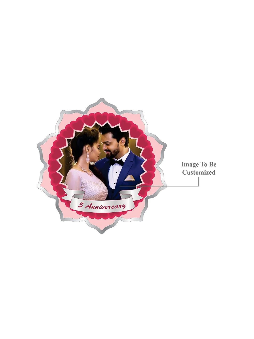 BIS Hallmarked Personalised Silver Coin Wedding Anniversary Gift for Couple Flower Shape 999 Pure