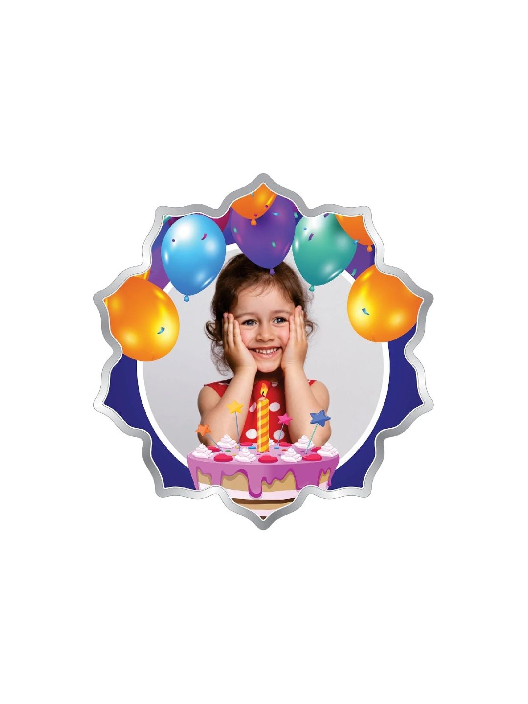 BIS Hallmarked Personalised Silver Coin Birthday Gift Flower Shape 999 Pure