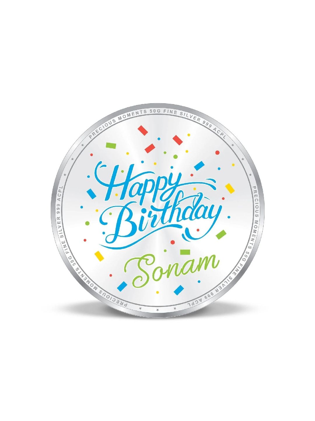 BIS Hallmarked Personalised Happy Birthday Silver Coin 999 Pure