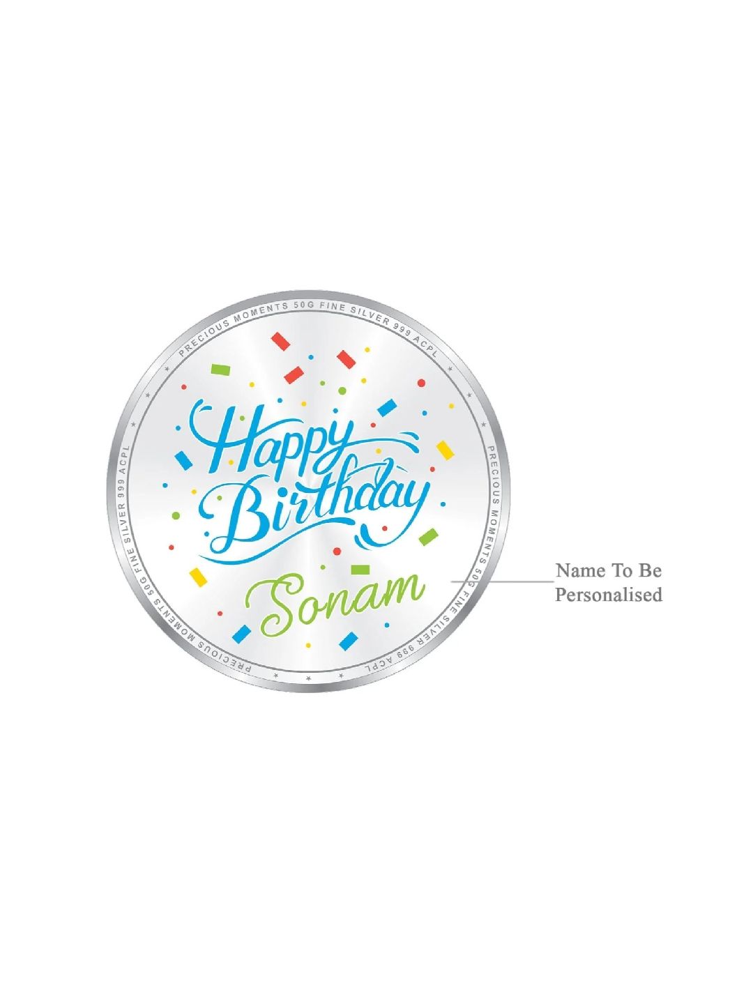 BIS Hallmarked Personalised Happy Birthday Silver Coin 999 Pure