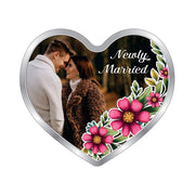 Hallmarked Personalised Newly Married Heart Silver Coin 999 Pure
