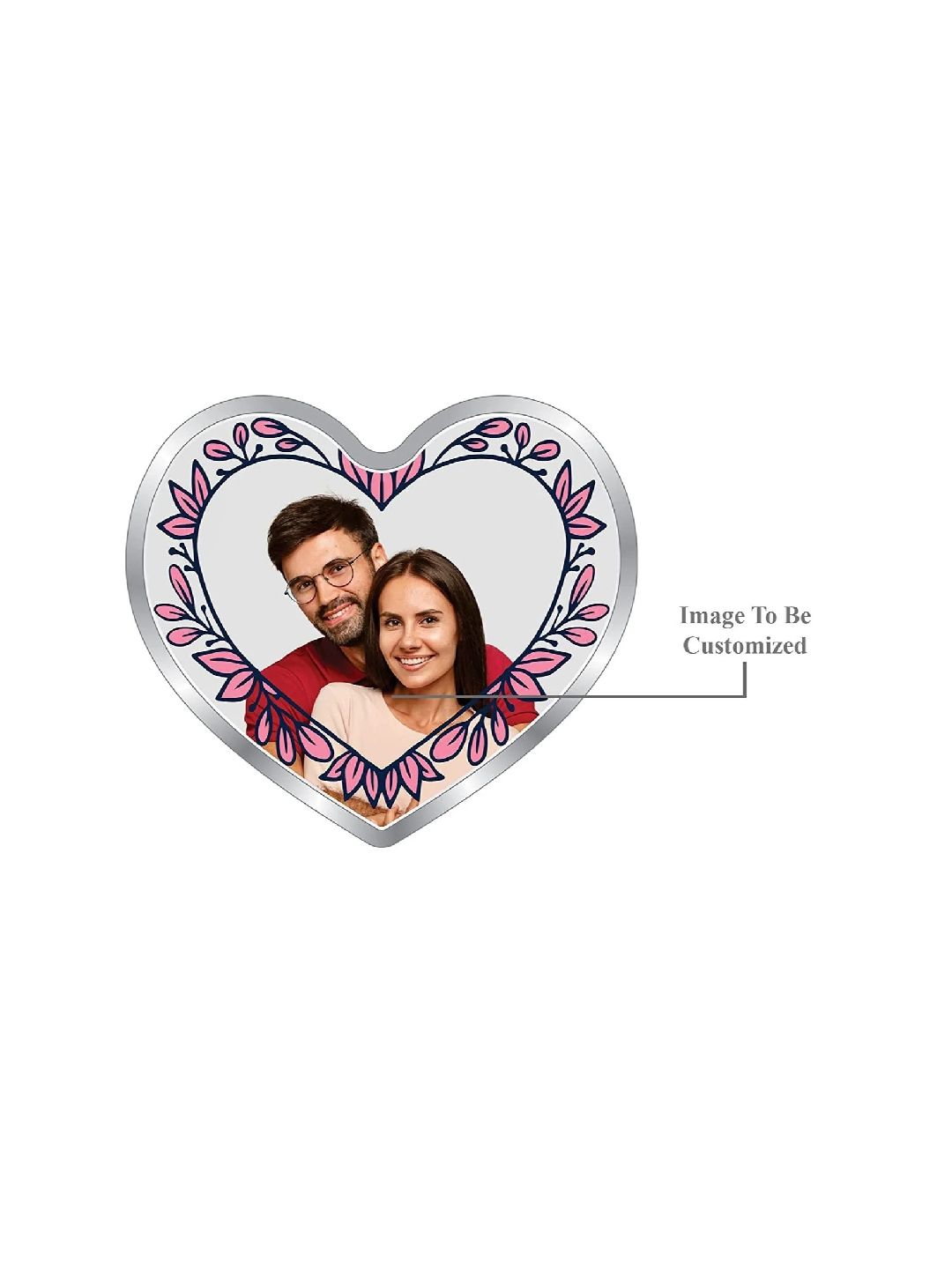BIS Hallmarked Personalised Newly Married Heart Silver Coin 999 Pure