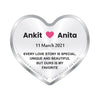 BIS Hallmarked Personalised Newly Married Heart Silver Coin 999 Pure