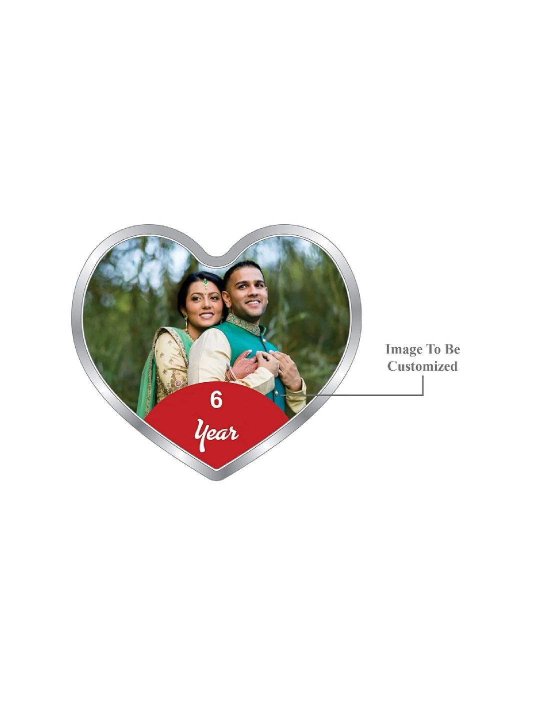 BIS Hallmarked Personalised Newly Married Heart Silver Coin 999 Pure