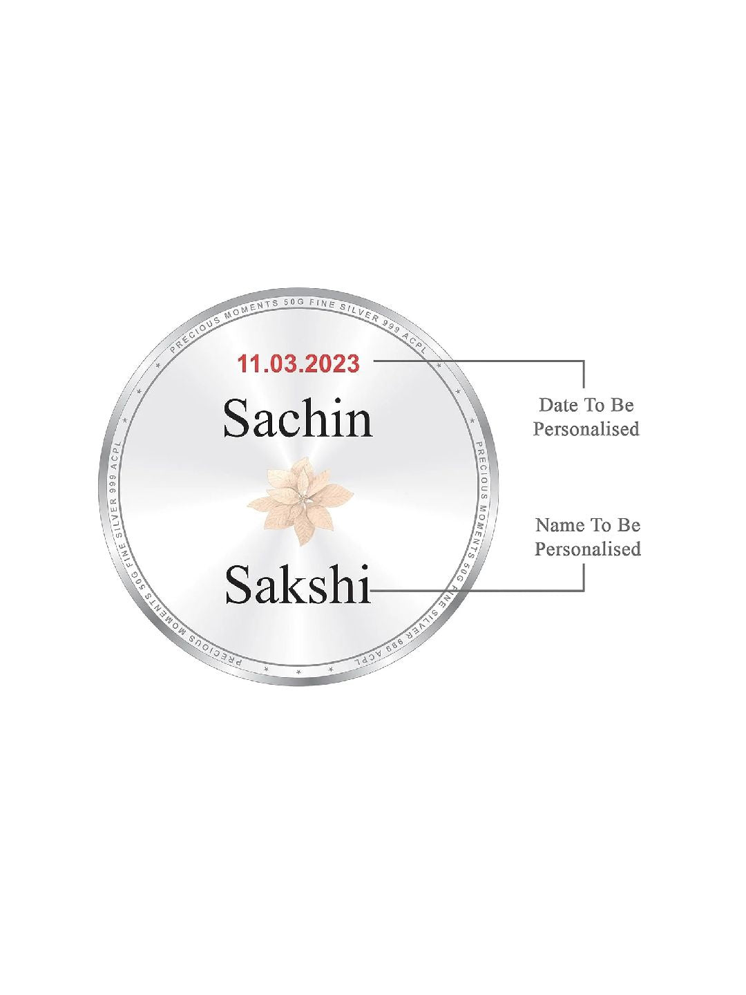 BIS Hallmarked Personalised Silver Coin Newly Married Anniversary 999 Pure