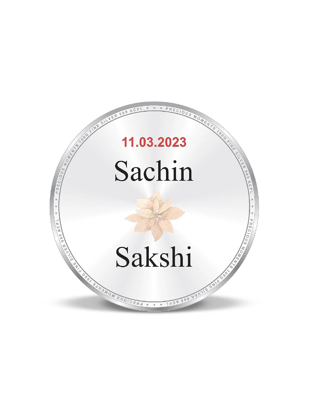 BIS Hallmarked Personalised Silver Coin Newly Married Anniversary 999 Pure
