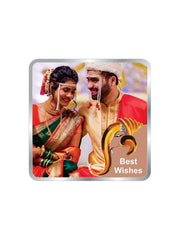 BIS Hallmarked Personalised Silver Square Coin for Newly Married Anniversary 999 Purity