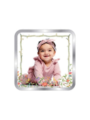 BIS Hallmarked Personalised New Born Baby Girl Silver Square Coin 999 Purity