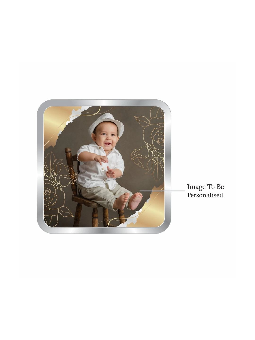 BIS Hallmarked Personalised New Born Baby Boy Square Silver Coin 999 Purity