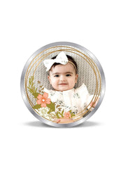 BIS Hallmarked Personalised New Born Baby Girl Silver Round Coin 999 Purity