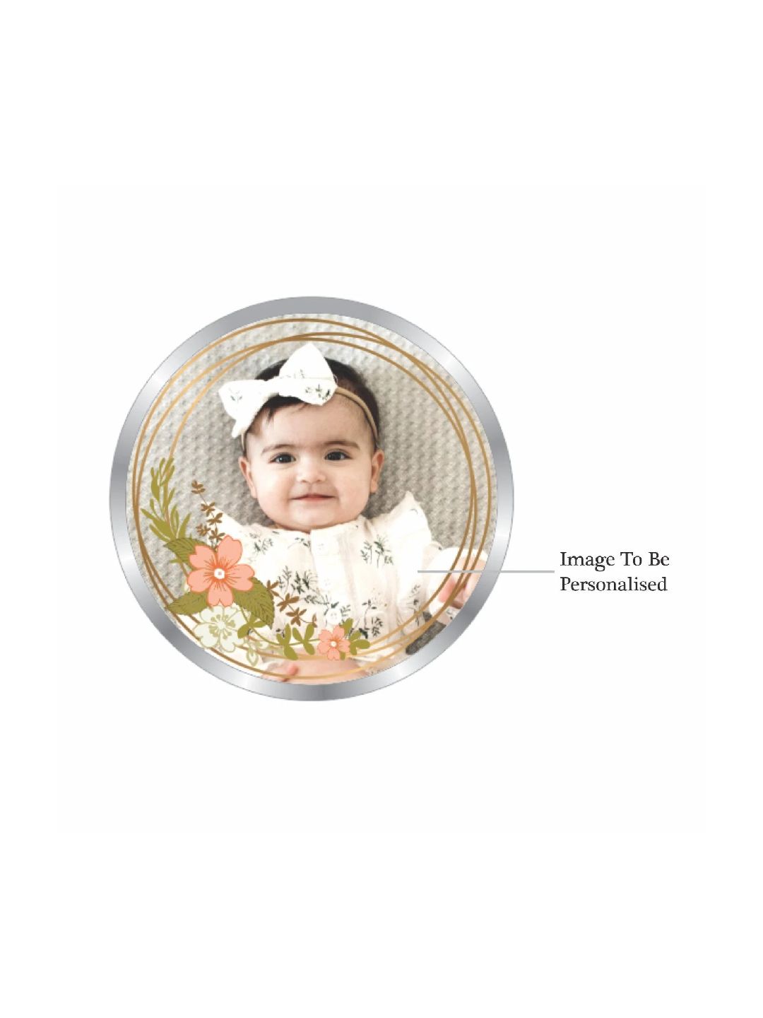 BIS Hallmarked Personalised New Born Baby Girl Silver Round Coin 999 Purity
