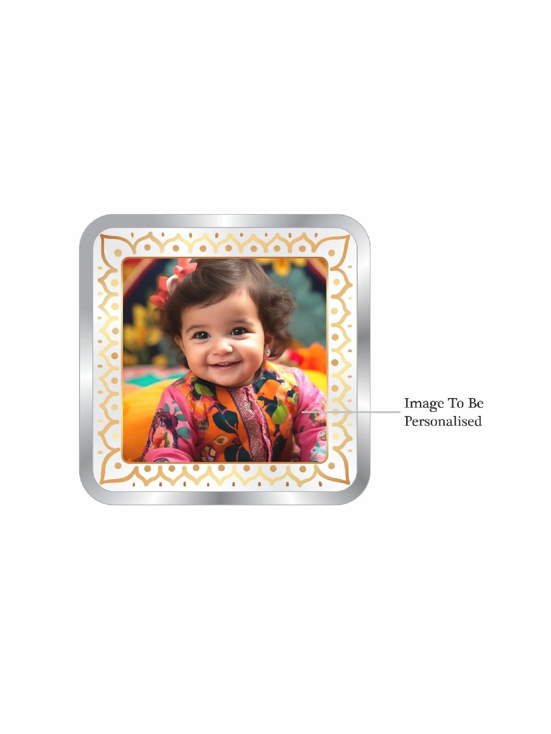 BIS Hallmarked Personalised New Born Baby Girl Square Silver Coin 999 Purity