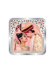 BIS Hallmarked Personalised Newly Married Anniversary Beautiful Square Silver Coin ( 999 Purity )