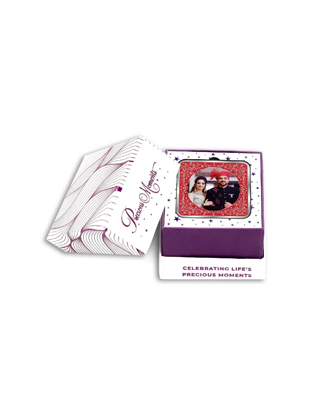 BIS Hallmarked Personalised Newly Married Anniversary Beautiful Square 999 Pure Silver Coin