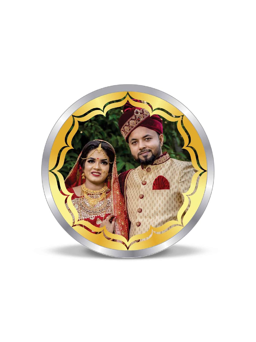 BIS Hallmarked Personalised Newly Married and Anniversary Beautiful Round 999 Pure Silver Coin