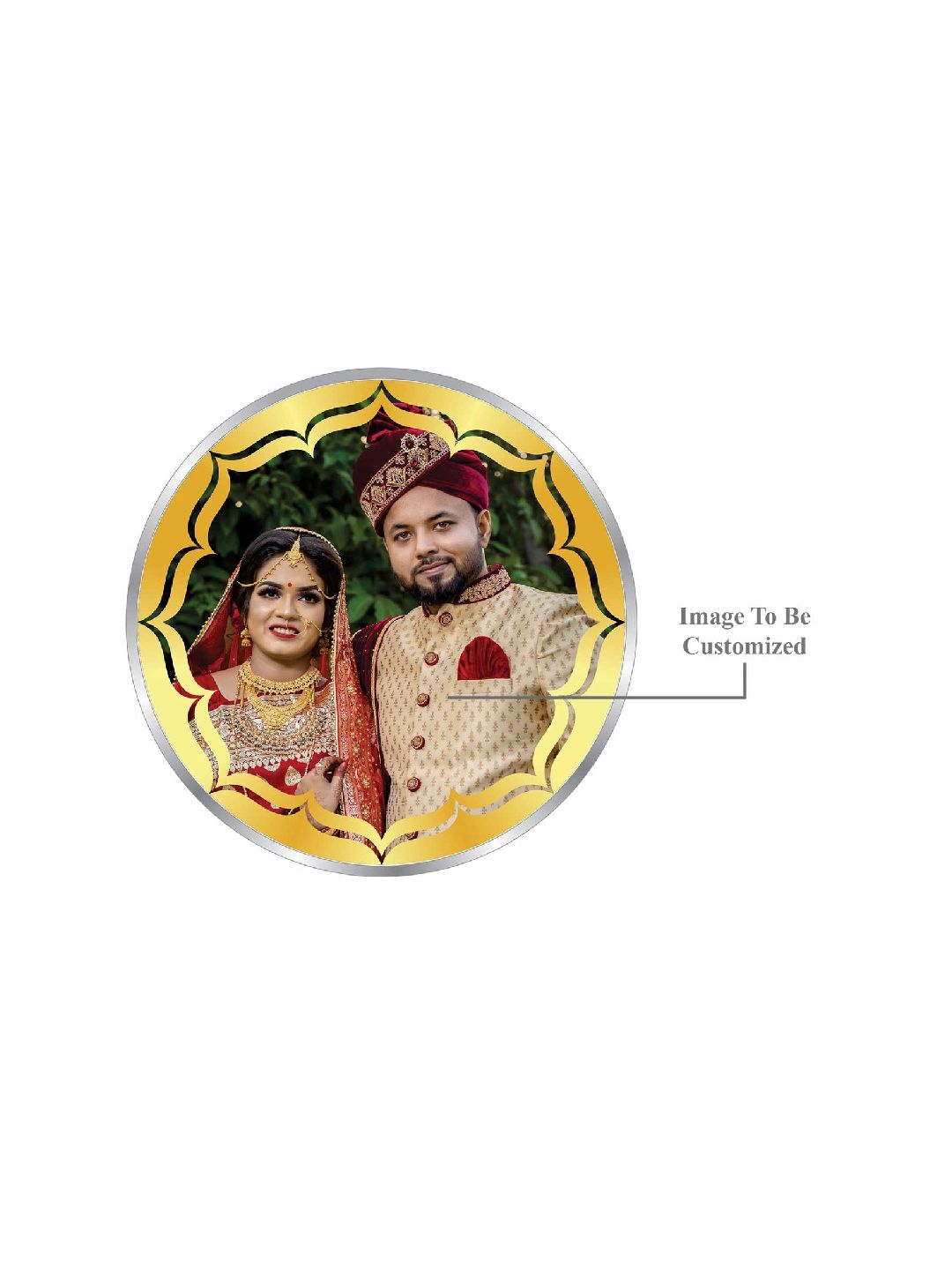 BIS Hallmarked Personalised Newly Married and Anniversary Beautiful Round 999 Pure Silver Coin